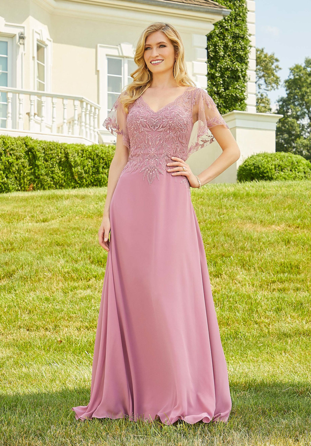 Delicate chiffon evening gown  72517